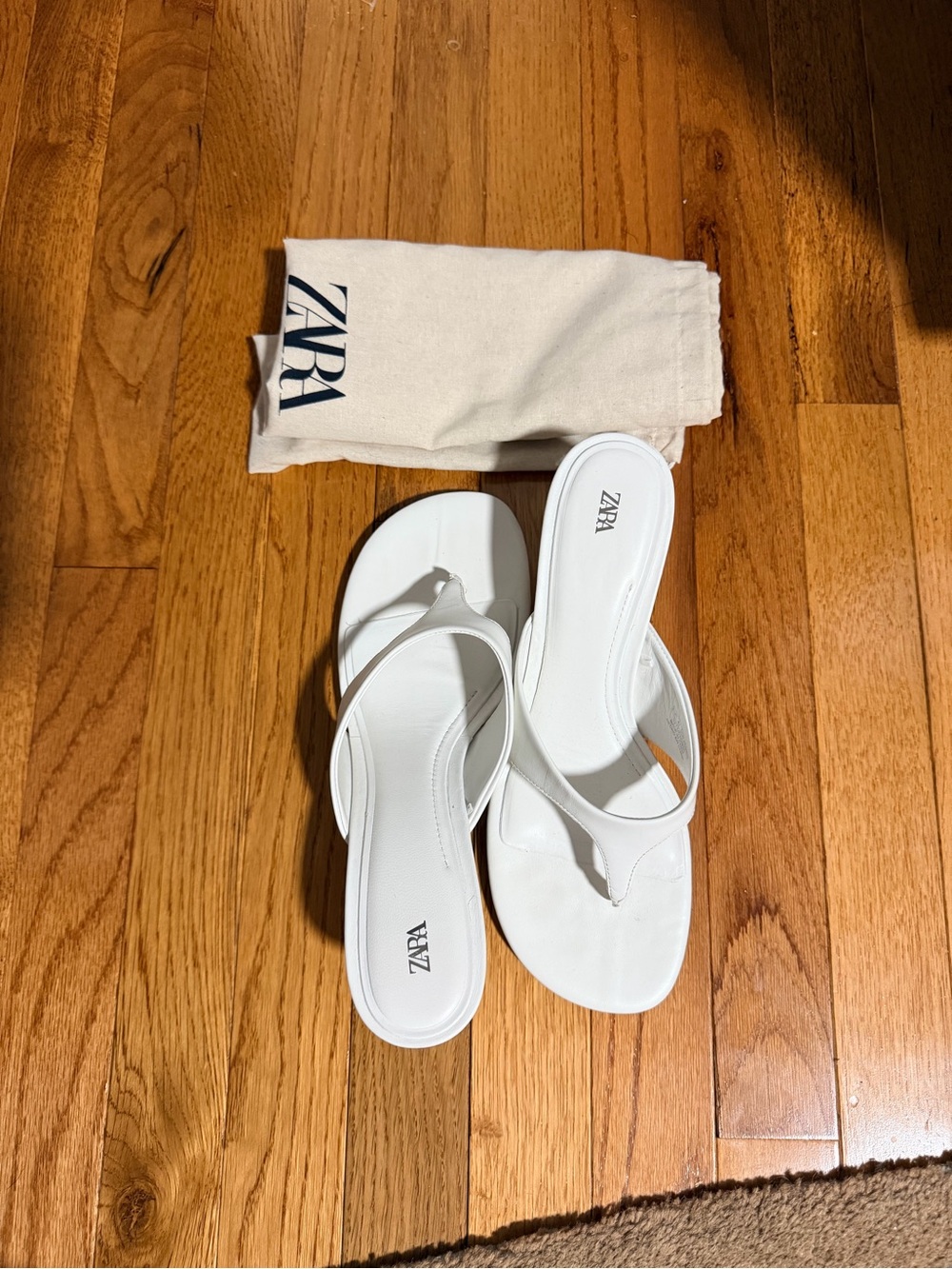 Zara White Thong Heeled Sandals - Picture 7 of 7
